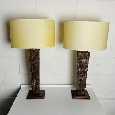 Pair of Tiki Lamps