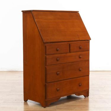 Traditional Maple Secretary Desk w/ Lower Drawers