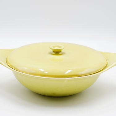 Russel Wright Chartreuse Covered Casserole, Round Dish, Serving Bowl, Yellow, Mid Century, American Modern, Steubenville, Vintage Dinnerware 