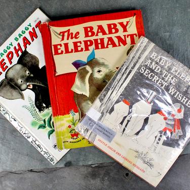 FOR ELEPHANT LOVERS! Set of 3 Elephant-Themed Vintage Picture Books from the 1950s/60s | Free Shipping 