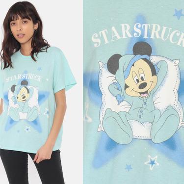 Disney Pajama Shirt STARSTRUCK Mickey Mouse Tshirt Sleep Shirt Cartoon TShirt 80s Night Shirt PJs Retro Vintage Adult Pajamas Medium 