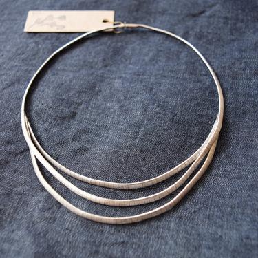 Sterling Silver Omega Necklace | Multi-Strand Silver Necklace | Vintage Necklace | Minimalist 