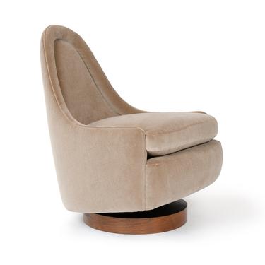 Thayer Coggin Tilt / Swivel Lounge Chair on Walnut Disc Base
