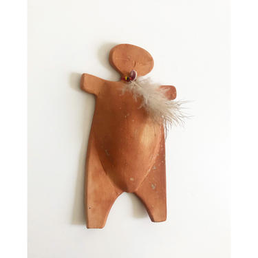 Vintage Clay Figurative Wall Hanging 