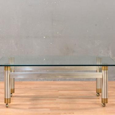 Tubular Metal &amp; Glass Coffee Table  – ONLINE ONLY