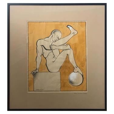Nude Athlete Drawn Titled &quot;Nude Male&quot; Arsene Melitonian 'Moscow'