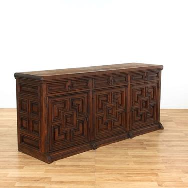 Bohemian Spanish Carved Buffet Cabinet