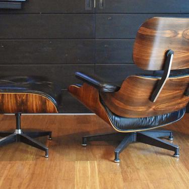 Vintage Brazilian Rosewood Eames lounge chair and ottoman by Herman Miller (670/671), circa 1978 