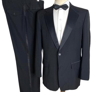 Vintage TREGO'S WESTWEAR Wool 2pc Western Tuxedo ~ 40 R ~ Rockabilly Suit ~ Wedding ~ Tux ~ Made in USA 