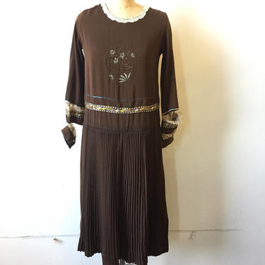 1920s Hand embroidered Dress - AS IS 