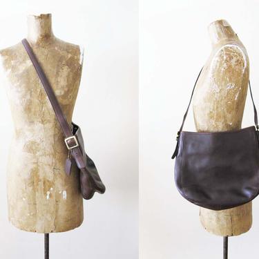 Vintage Coach Dark Brown Leather Bag - 1980s Coach Chelsea Hobo Bag - Coach Satchel Saddle Bag - Minimalist Purse - Medium Coach Bag 