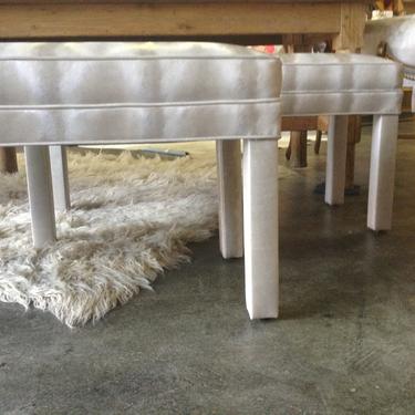 SOLD - Pair of vinyl upholstered benches
