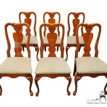 Set of 6 AMERICAN DREW Solid Cherry Traditional Queen Anne Dining Side Chairs 