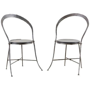 Pair of Giovanni Banci Mid cCntury Sculptural Iron Chairs by ErinLaneEstate
