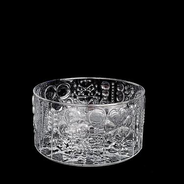 Vintage Mid Century Modern Classic Oiva Toikka FLORA Art Glass 7.5&quot; Bowl Finland Arabia Iittala Whimsical Finnish Design Nuutajarvi 