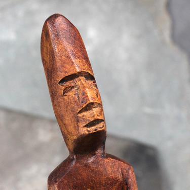 African Hand-Carved Folk Art - Carved Wooden Male Figure - Vintage Tribal Art - African - South American - American Folk Art |FREE SHIPPING 