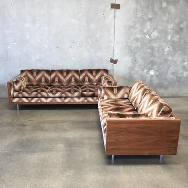 Mid Century Walnut Case Sofa Set