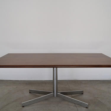 Incredible Mid-century Modern Walnut &amp; Chrome Dining Table Desk Conference Table in Walnut and Chrome 