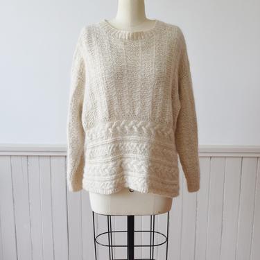 Vintage Handknit Mohair Blend Sweater | M/L 