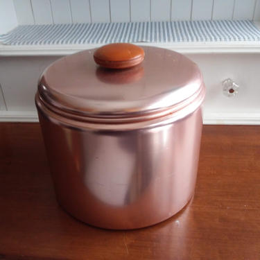 VINTAGE Mirro Canister// Retro 50's Kitchen Ware// Large Rose Gold Kitchen Canister 