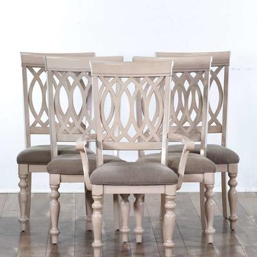 Set 5 Macy'S Carved French Provincial Dining Chairs