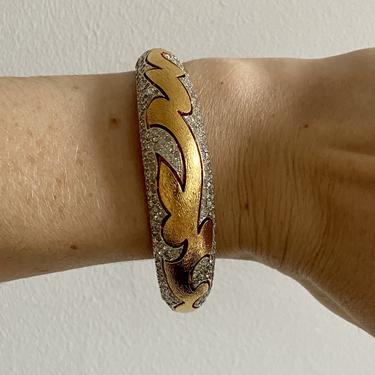 Fire & Ice Designer PANETTA Gold Rhinestone Pave Bracelet