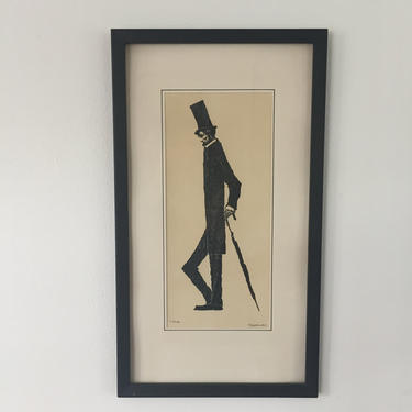 Vintage 1963 Signed Sketch in the Style of 'Long Abraham a Little Longer' 