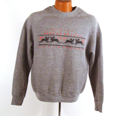 Ugly Christmas Sweater Vintage Sweatshirt Reindeer Tacky Holiday 