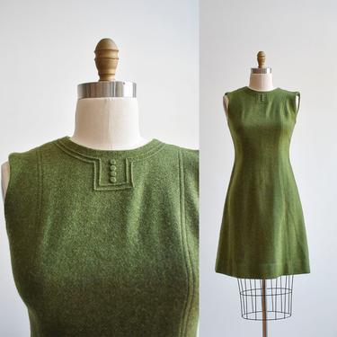Vintage Green Wool Jumper Dress 