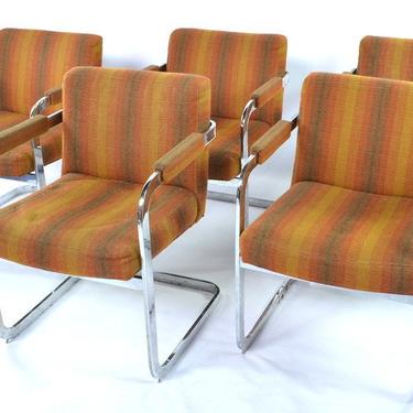 Set of 5 Armchairs From Thayer Coggins Company Designed by Milo Baughman 