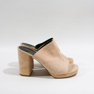 Robert Clergerie Blush Abrice Suede Mules, Size 40