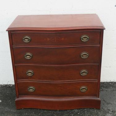 Mahogany Serpentine Front Inlay Small Dresser Large Nightstand 2684