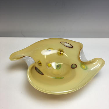 Vintage Murano Millefiori Studio Art Glass Dish Bowl Mid Century Modern Italy 