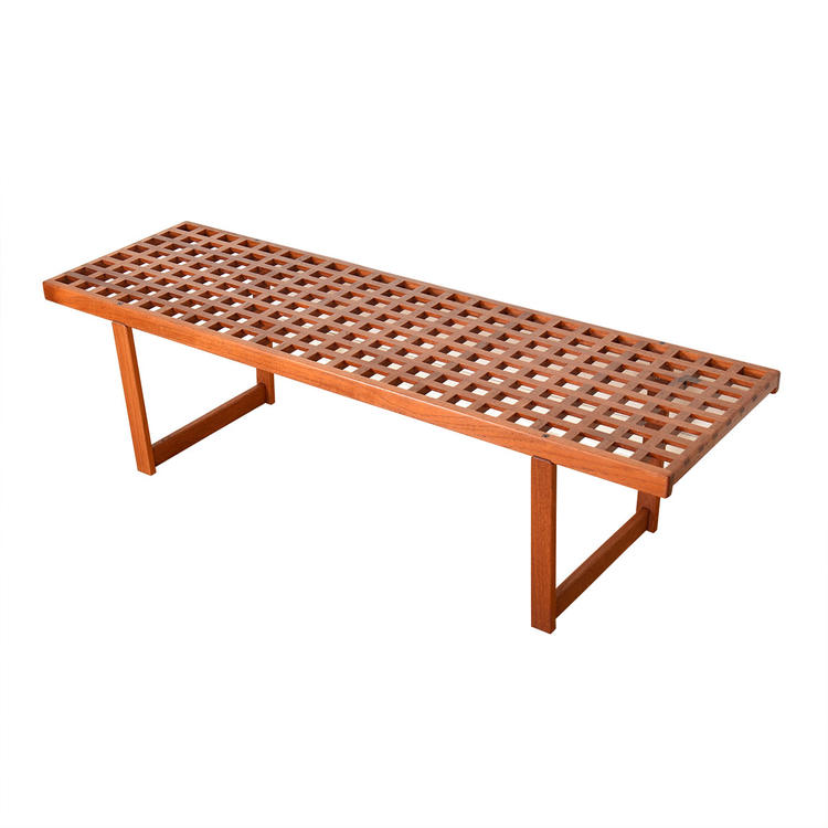 Danish Modern Teak &#8216;Lattice&#8217; Coffee Table | Bench
