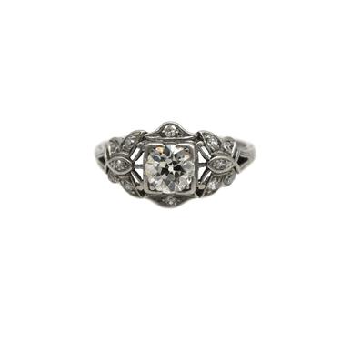 Art Deco Diamond Filigree Engagement Ring