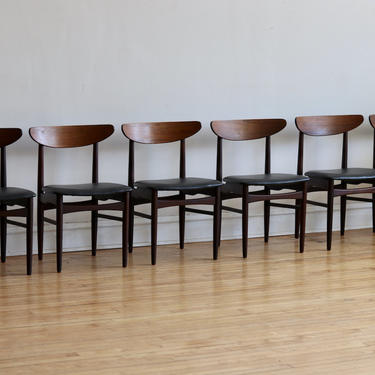 Set of 6 Rosewood Mid Century Danish Modern Dining Chairs 