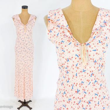1930s Pink Silk Nightgown | 30s 