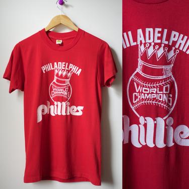 Vintage 80s Red Baseball Philadelphia Phillies World Champions Tee XSmall / Small 