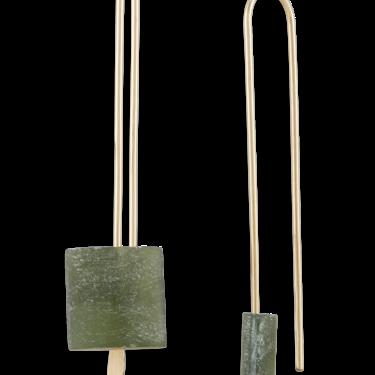 Pendulum Hook Earrings - Green Onyx