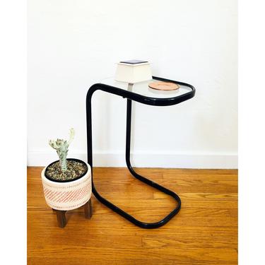 Vintage Metal Pill Shaped Cantilever Side Table / FREE SHIPPING 