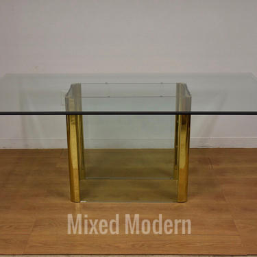 Glass and Brass Dining Table by Pace 