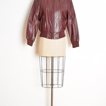 vintage 80s jacket brown leather Berman's motorcycle cafe bomber coat M L clothing 