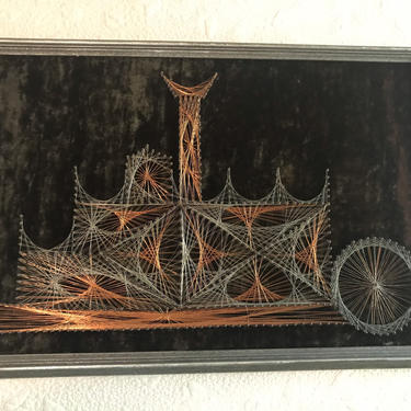 Incredible MCM a wire art steamboat 