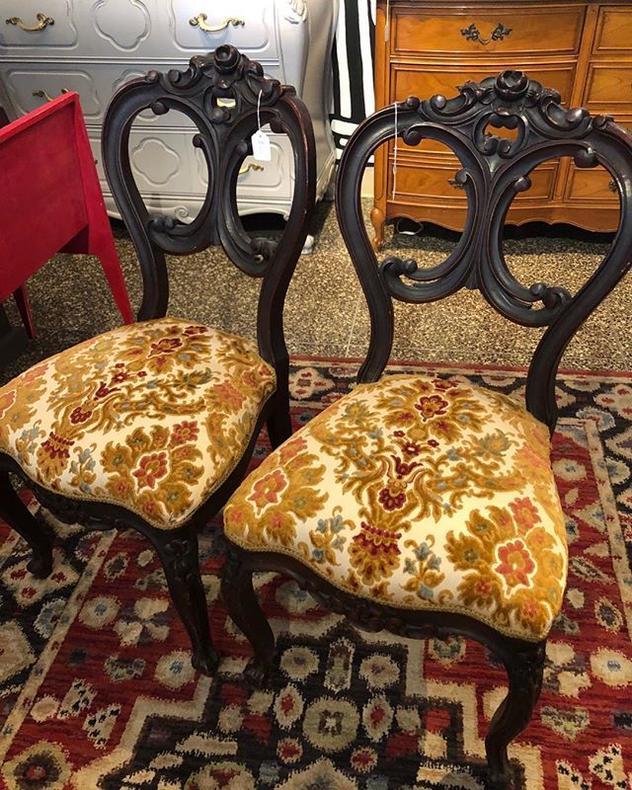 Pair of Victorian parlor chairs 