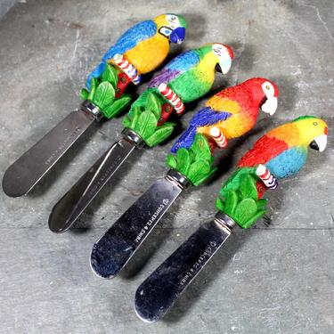Parrot Cheese Speaders - Cheese Knives - Jimmy Buffet Parrot Themed - Resin Cheese Spreaders - Set of 4 | FREE SHIPPING 
