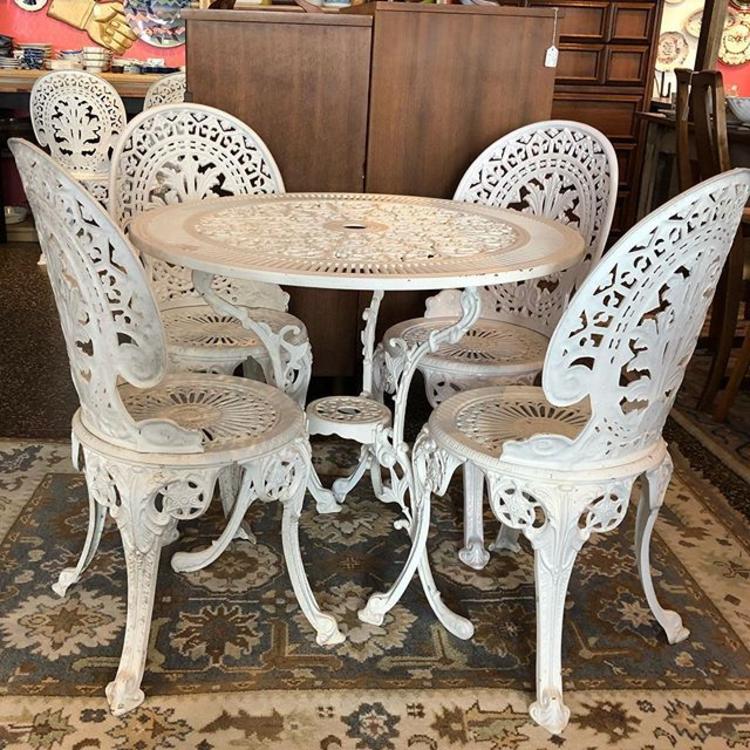                   Adorable patio furniture! Aluminum table - $125, chairs $40 each!