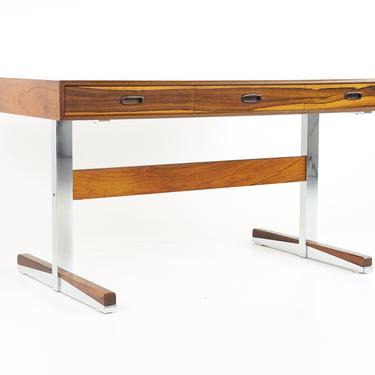 Maurice Villency Mid Century Chrome and Rosewood Desk - mcm 