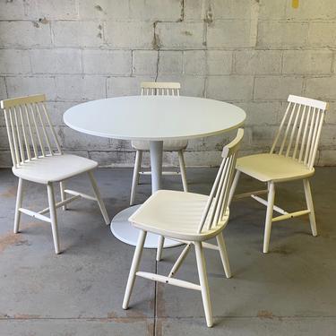 Mid Century MODERN DINING SET, spindle chairs + tulip table 