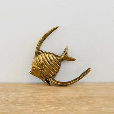 Vintage Small Wall Mounted Brass Angelfish 