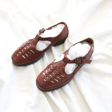leather mary jane loafers 6.5 w 